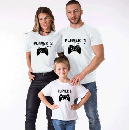 Tee shirt famille assorti gamer