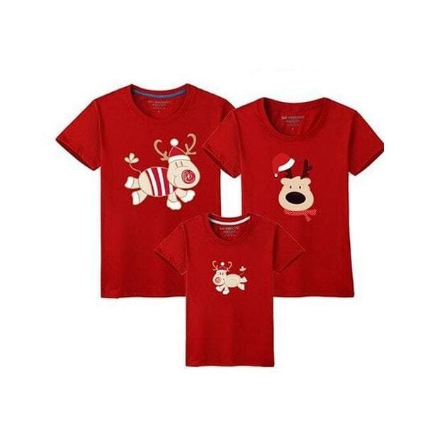 Tee shirt famille assorti petit cerf