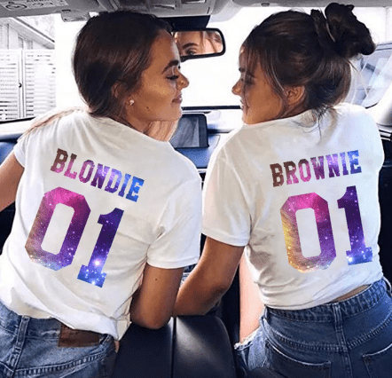 Tee shirt meilleure amie Blondie et Brownie