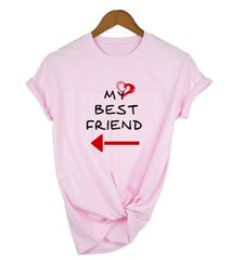 Tee shirt meilleure amie rose gauche