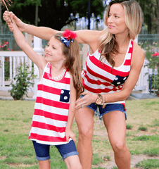 Tee shirt mère fille Américain