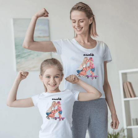 Tee shirt mère fille à la mode