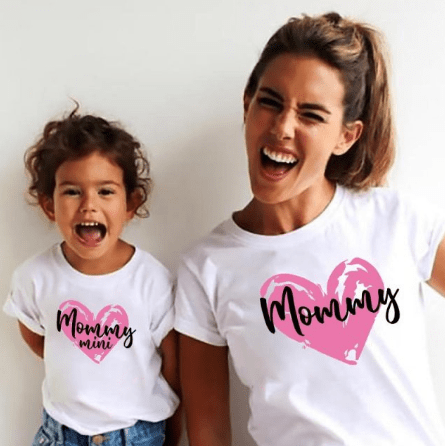 Tee shirt mère fille amour blanc