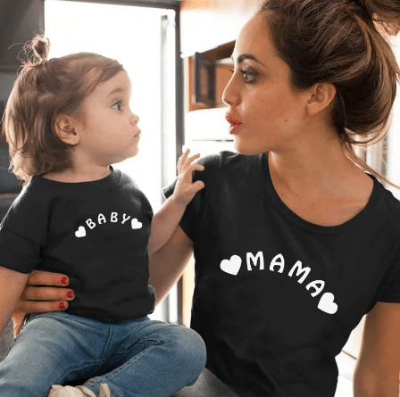 Tee shirt mère fille bébé et maman