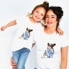 Tee shirt mère fille câlin