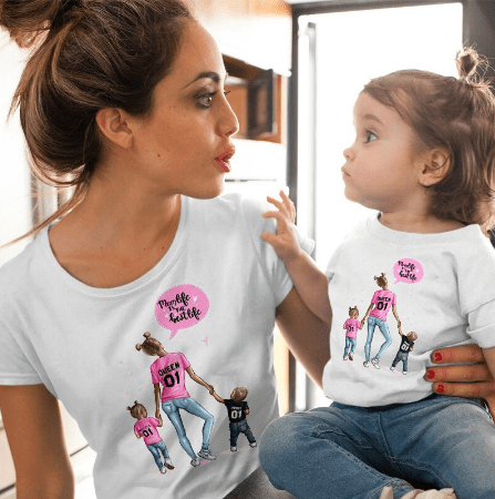 Tee shirt mère fille décontracté