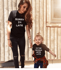 Tee shirt mère fille désolé je suis en retard