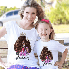 Tee shirt mère fille des princesses