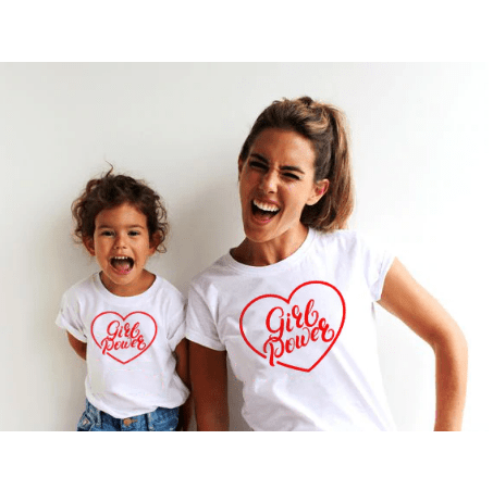 Tee shirt mère fille girl power