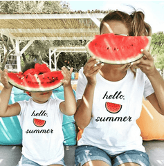 Tee shirt mère fille pastèque