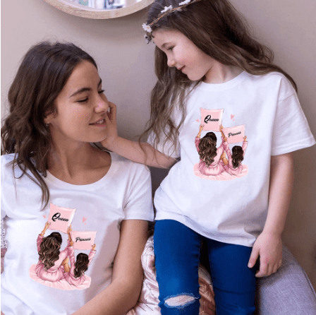 Tee shirt mère fille reine et princesse