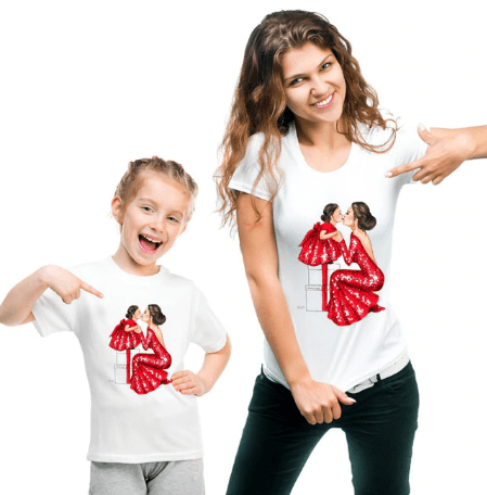 Tee shirt mère fille stars