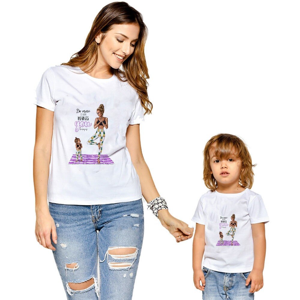 Tee shirt mère fille yoga