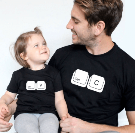 Tee shirt père fille copier coller