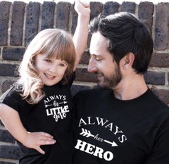 Tee shirt père fille mon héro