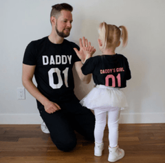 Tee shirt père fille noir
