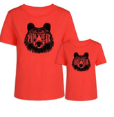 Tee shirt père fils assortie décontracté rouge