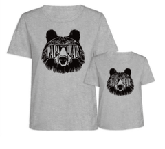 Tee shirt père fils assortie décontracté gris