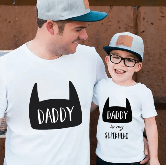 Tee shirt père fils super héros