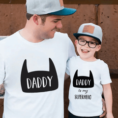 Tee shirt père fils super héros