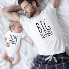 Tee shirt père fils trouble blanc