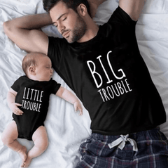 Tee shirt père fils trouble noir