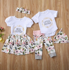 Tee shirt petites sœurs fleur