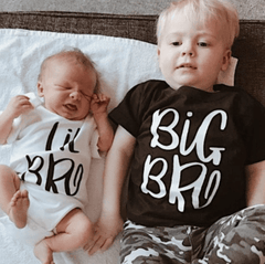 Tee shirt petits frères marron et blanc