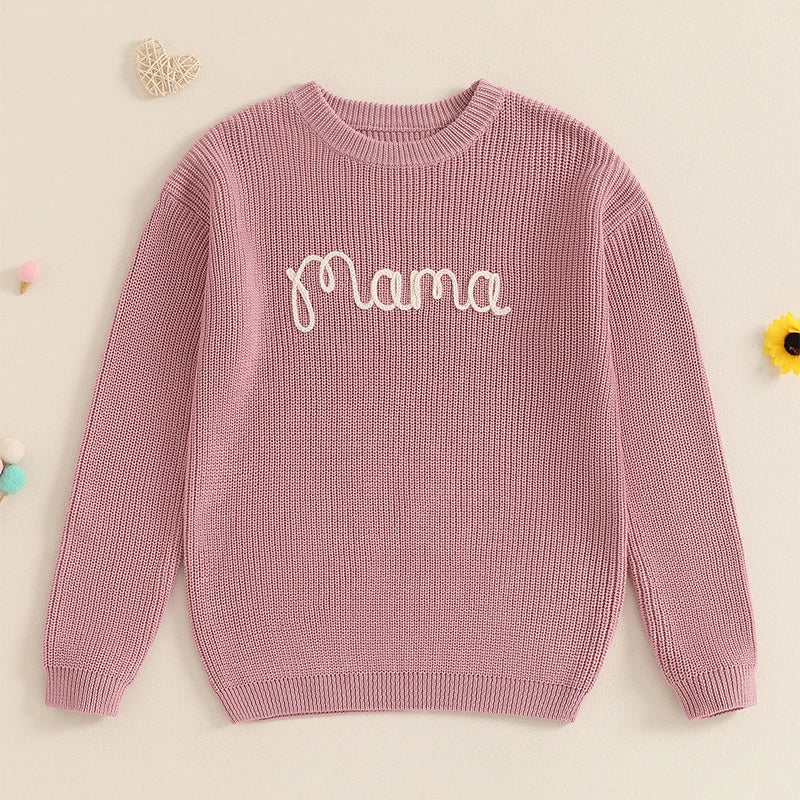 Pull assorti mère-fille en coloris pastel