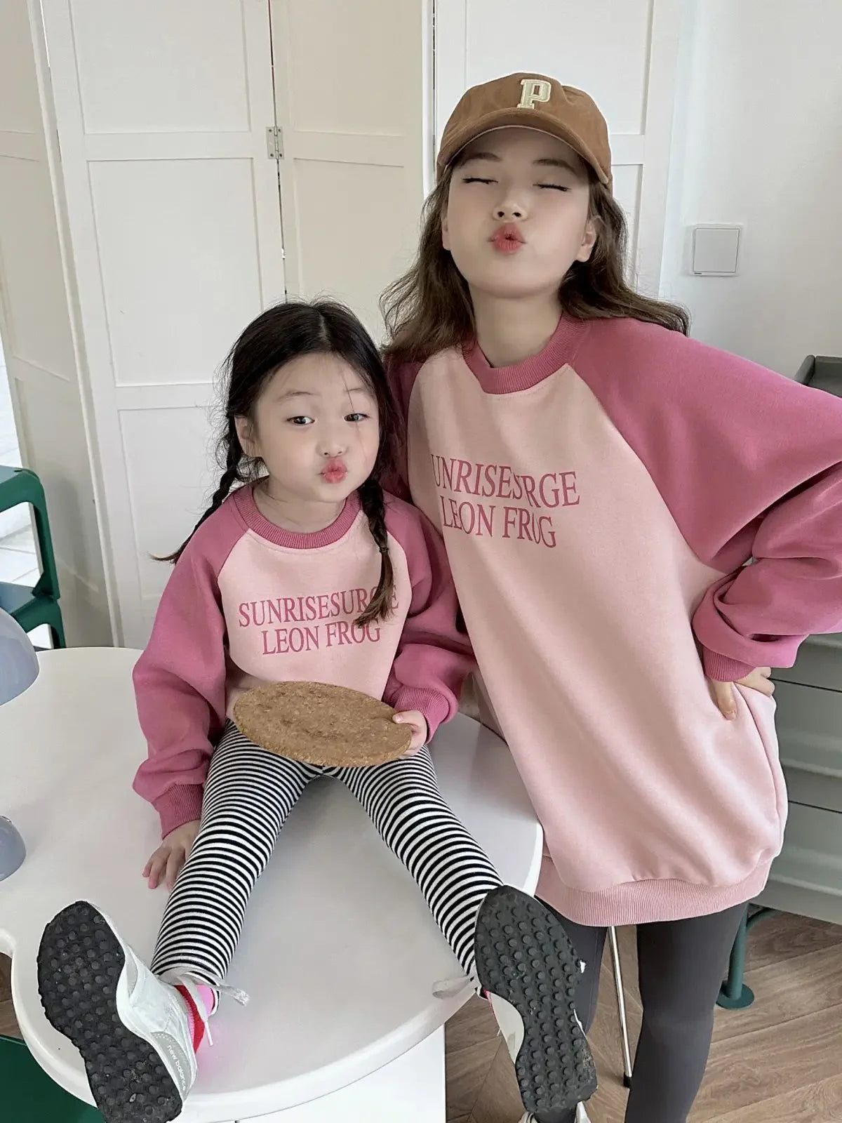 Sweat assorti mère-fille en coton