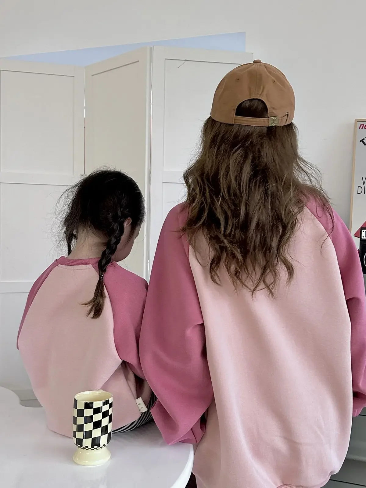 Sweat assorti mère-fille en coton