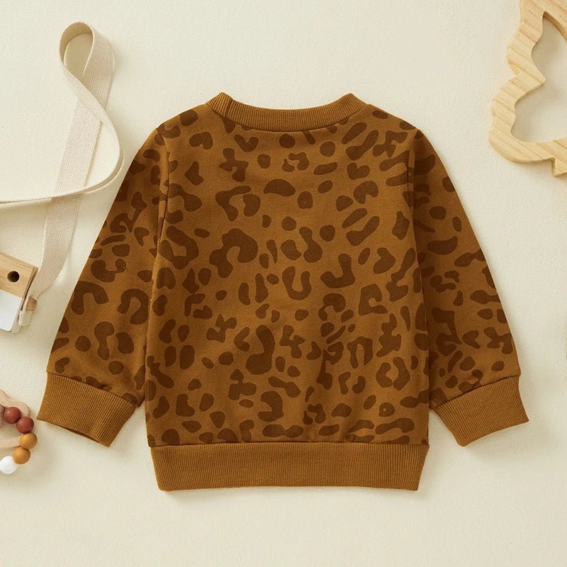Sweat assorti mère-fille à imprimé léopard