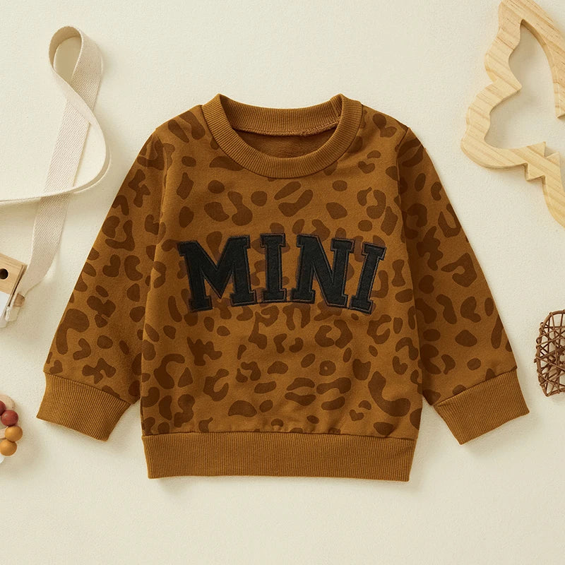 Sweat assorti mère-fille à imprimé léopard