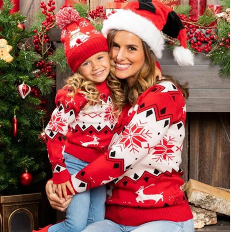 Pull de Noël assorti mère-fille