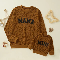 Sweat assorti mère-fille à imprimé léopard