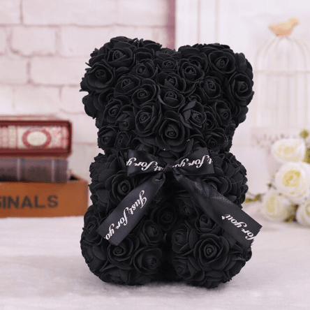Ourson en roses noir