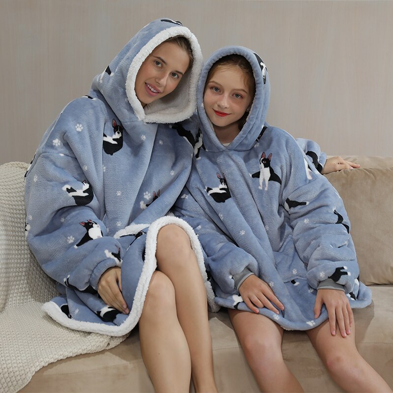 Pull Sweat Plaid Mère Fille Chien