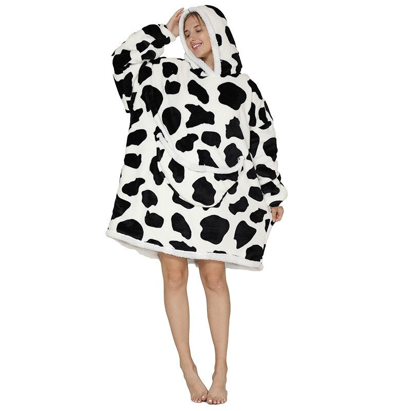 Pull Sweat Plaid Mère Fille Vache