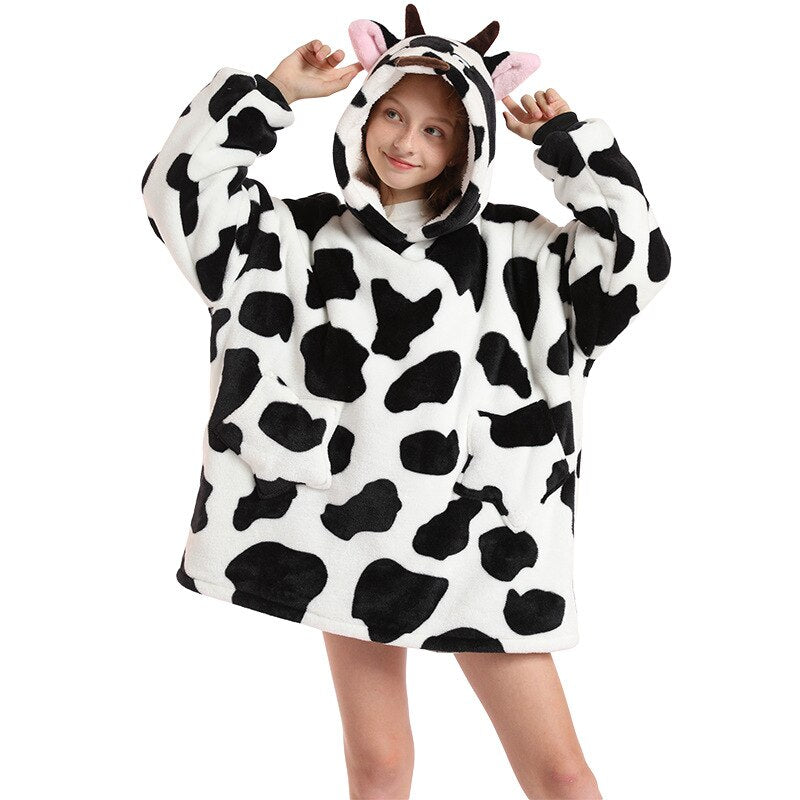 Pull Sweat Plaid Mère Fille Vache