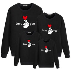 Pull famille je t'aime noir