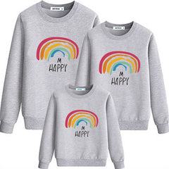 Pull famille arc-en-ciel gris