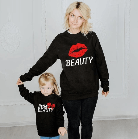 Pull mère fille beauté