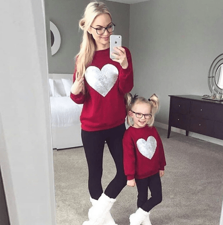 Pull mère fille décontracté