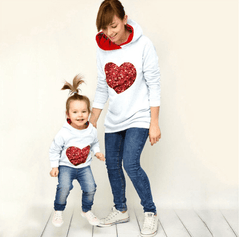 Pull mère fille identique blanc