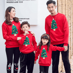 Pull noël famille  sapin de noël