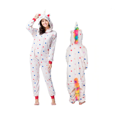 Pyjama mère fille licorne blanc étoilé