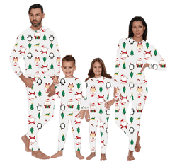 Pyjama noël famille blanc sapin