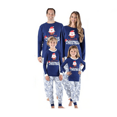 Pyjama noël famille bleu et blanc