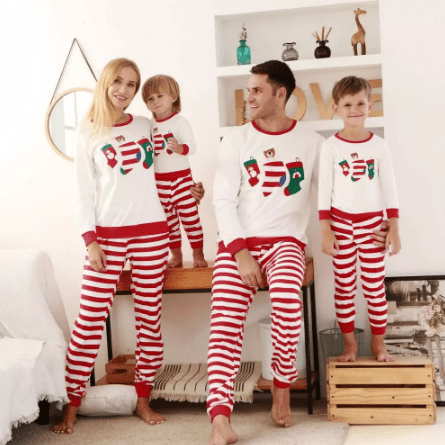 Pyjama noël famille chaussons de noël
