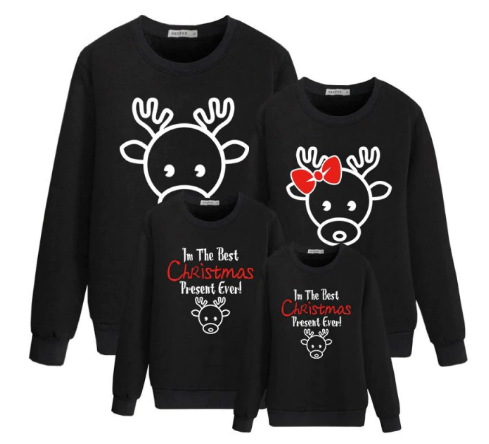 Pull noël famille meilleur noël noir